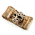 Gold Plated Leopard Head Crystal Flex Bangle Bracelet - view 14