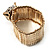 Gold Plated Leopard Head Crystal Flex Bangle Bracelet - view 4