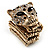 Gold Plated Leopard Head Crystal Flex Bangle Bracelet - view 13