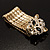 Gold Plated Leopard Head Crystal Flex Bangle Bracelet - view 10