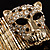 Gold Plated Leopard Head Crystal Flex Bangle Bracelet - view 8