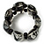 Wide Black & White Resin Flex Bracelet - view 4
