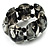 Wide Black & White Resin Flex Bracelet - view 5