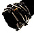 Silver-Tone Glass Bead Coil Bracelet (Black) - view 3