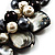 Black & White Simulated Pearl Bead & Shell Charm Bracelet (Silver Tone) - 15cm Long/ 7cm Ext - view 3