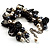Black & White Simulated Pearl Bead & Shell Charm Bracelet (Silver Tone) - 15cm Long/ 7cm Ext - view 4