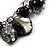 Black Glass And Shell Bead Charm Bracelet (Silver Tone) - view 5
