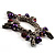 Silver Tone Link Bead Charm Flex Bracelet (Purple) - view 6