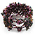 Wide Pink/Teal/Beige Semiprecious & Glass Bead Braided Bracelet -17cm Length - view 6
