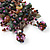 Wide Pink/Teal/Beige Semiprecious & Glass Bead Braided Bracelet -17cm Length - view 4