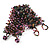 Wide Pink/Teal/Beige Semiprecious & Glass Bead Braided Bracelet -17cm Length - view 8