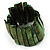 Wide Green Shell Stretch Bracelet (Stripes) - view 3