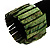 Wide Green Shell Stretch Bracelet (Stripes)