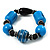 Light Blue Chunky Resin Bead Flex Bracelet -19cm Length - view 1
