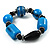Light Blue Chunky Resin Bead Flex Bracelet -19cm Length - view 2