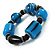 Light Blue Chunky Resin Bead Flex Bracelet -19cm Length - view 3
