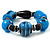 Light Blue Chunky Resin Bead Flex Bracelet -19cm Length - view 4