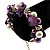 Faux Pearl & Shell - Composite Silver Tone Link Bracelet ( Purple, Violet & White) - 17cm Long/ 4cm Ext - view 2