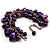 Deep Purple Simulated Pearl Bead & Shell Charm Bracelet (Silver Tone) - view 3