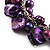 Deep Purple Simulated Pearl Bead & Shell Charm Bracelet (Silver Tone) - view 4