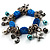 Blue Vintage Charm Flex Bracelet (Burnished Silver Tone) - view 2