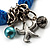 Blue Vintage Charm Flex Bracelet (Burnished Silver Tone) - view 3