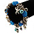 Blue Vintage Charm Flex Bracelet (Burnished Silver Tone) - view 6