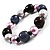 Glass, Ceramic & Plastic Bead Flex Bracelet (Pale Lilac, Pink, Brown & Black) - view 3