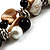 Faux Pearl & Shell - Composite Silver Tone Link Bracelet ( Antique White & Black) - 17cm Long/ 4cm Ext - view 4