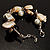 Faux Pearl & Shell - Composite Silver Tone Link Bracelet ( Antique White & Black) - 17cm Long/ 4cm Ext - view 8