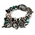 Vintage Beaded Charm Flex Bracelet (Antique Silver & Turquoise Stone) - view 6