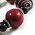 Burgundy Red & Black Chunky Resin Bead Flex Bracelet -19cm Length - view 4