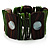 Wide Wood & Shell Stretch Bracelet (Brown & Green) - view 6