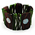 Wide Wood & Shell Stretch Bracelet (Brown & Green)