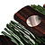 Wide Wood & Shell Stretch Bracelet (Brown & Green) - view 5