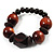 Dark Brown Chunky Wood Bead Flex Bracelet - 18cm Length - view 3