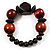 Dark Brown Chunky Wood Bead Flex Bracelet - 18cm Length - view 4