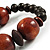 Dark Brown Chunky Wood Bead Flex Bracelet - 18cm Length - view 7