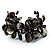 Black Floral Shell & Simulated Pearl Cuff Bracelet - view 4