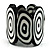 Black & White Resin Oval Stretch Bracelet