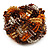 Braided Glass Bead Stretch Bracelet (Orange, Brown & Transparent) - view 3