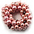Chunky Baby Pink Simulated Glass Pearl & Shell Flex Bracelet - view 2