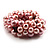 Chunky Baby Pink Simulated Glass Pearl & Shell Flex Bracelet - view 5