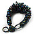 Chunky Glass Beaded Bracelet (Peacock Coloured) - view 5