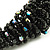 Chunky Black Glass Beaded Bracelet - 17cm Length - view 8