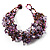 Multistrand Semiprecious & Glass Bead Bracelet (Lavender, Pink & Purple) - 17cm Length - view 6