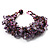 Multistrand Semiprecious & Glass Bead Bracelet (Lavender, Pink & Purple) - 17cm Length - view 7