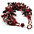 Multistrand Semiprecious & Glass Bead Bracelet (Black & Red) - 17cm Length - view 3