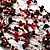 Multistrand Semiprecious & Glass Bead Bracelet (Black & Red) - 17cm Length - view 4