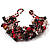 Multistrand Semiprecious & Glass Bead Bracelet (Black & Red) - 17cm Length - view 7